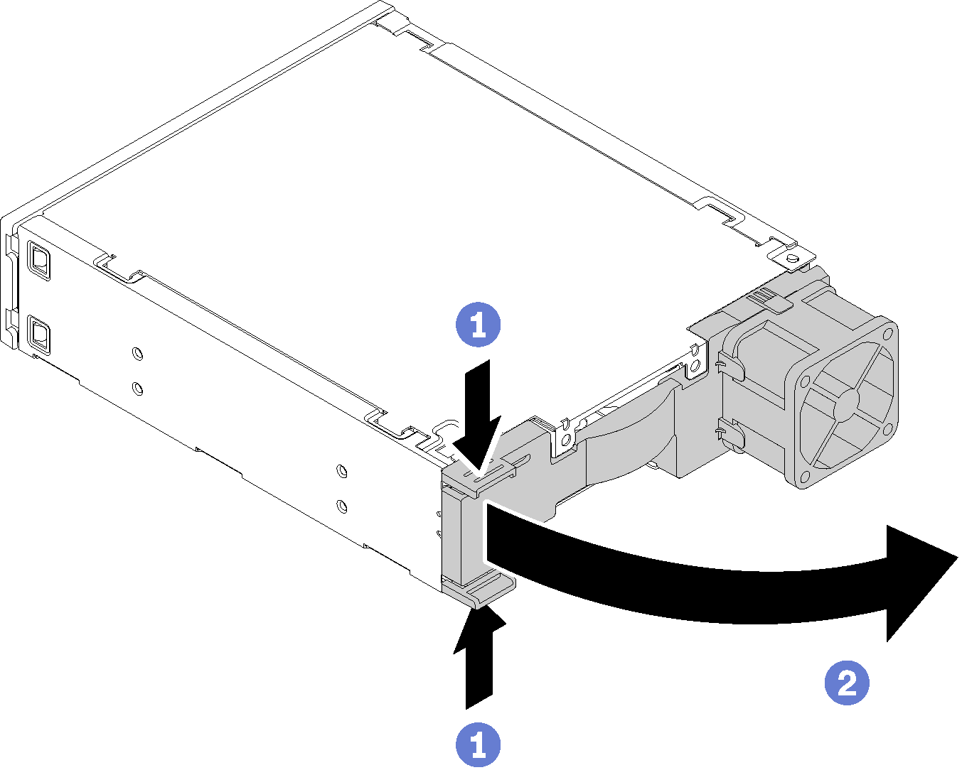 Opening the latch of the adapter assembly