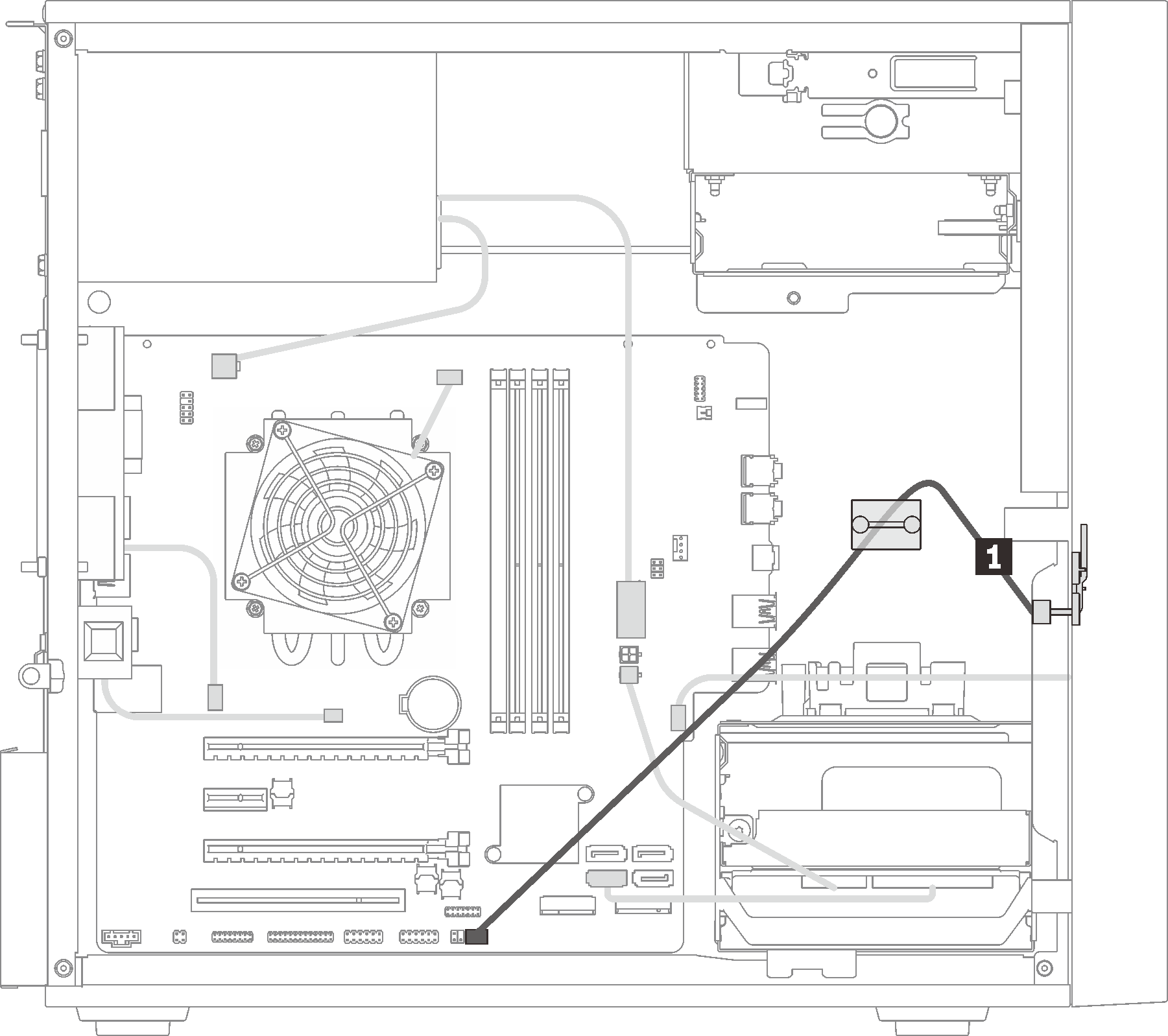 Cable routing for the thermal sensor