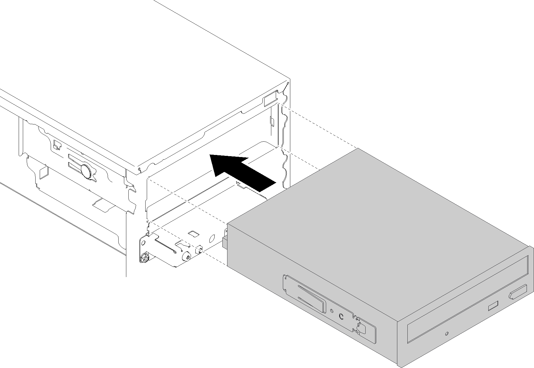 Installing the optical drive assembly