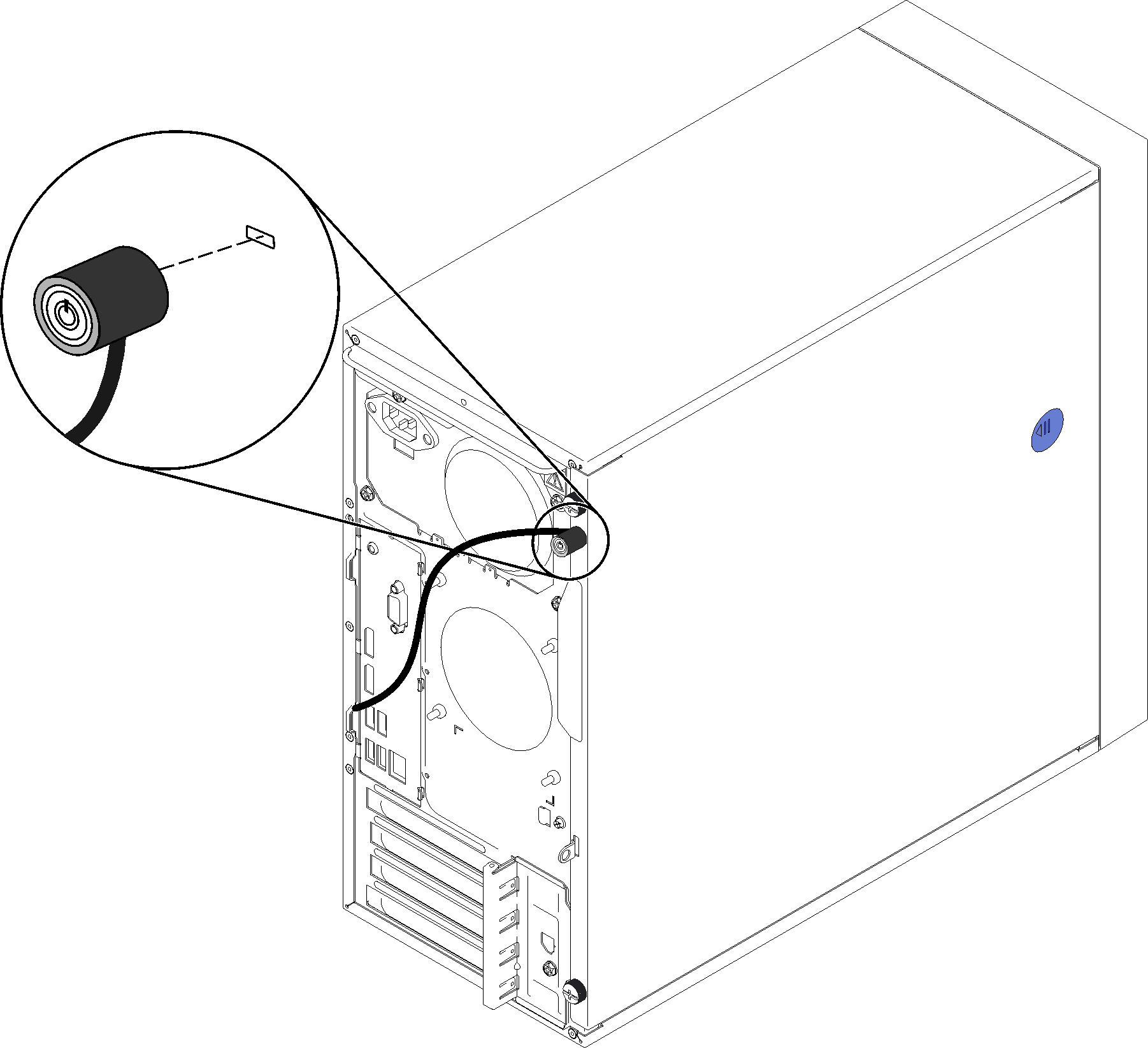 Kensington-style cable lock