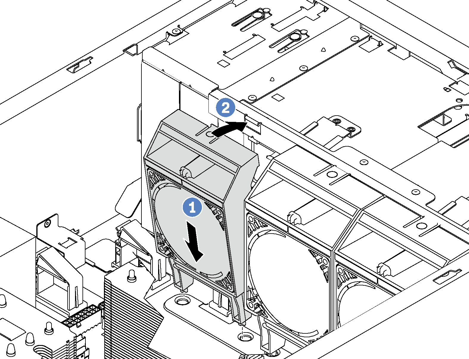 Front fan installation