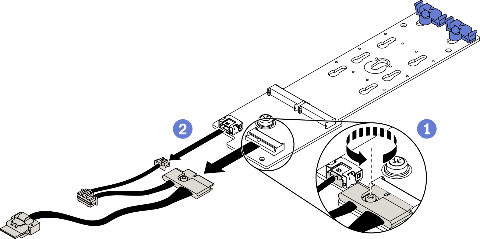 M.2 signal cable screw removal