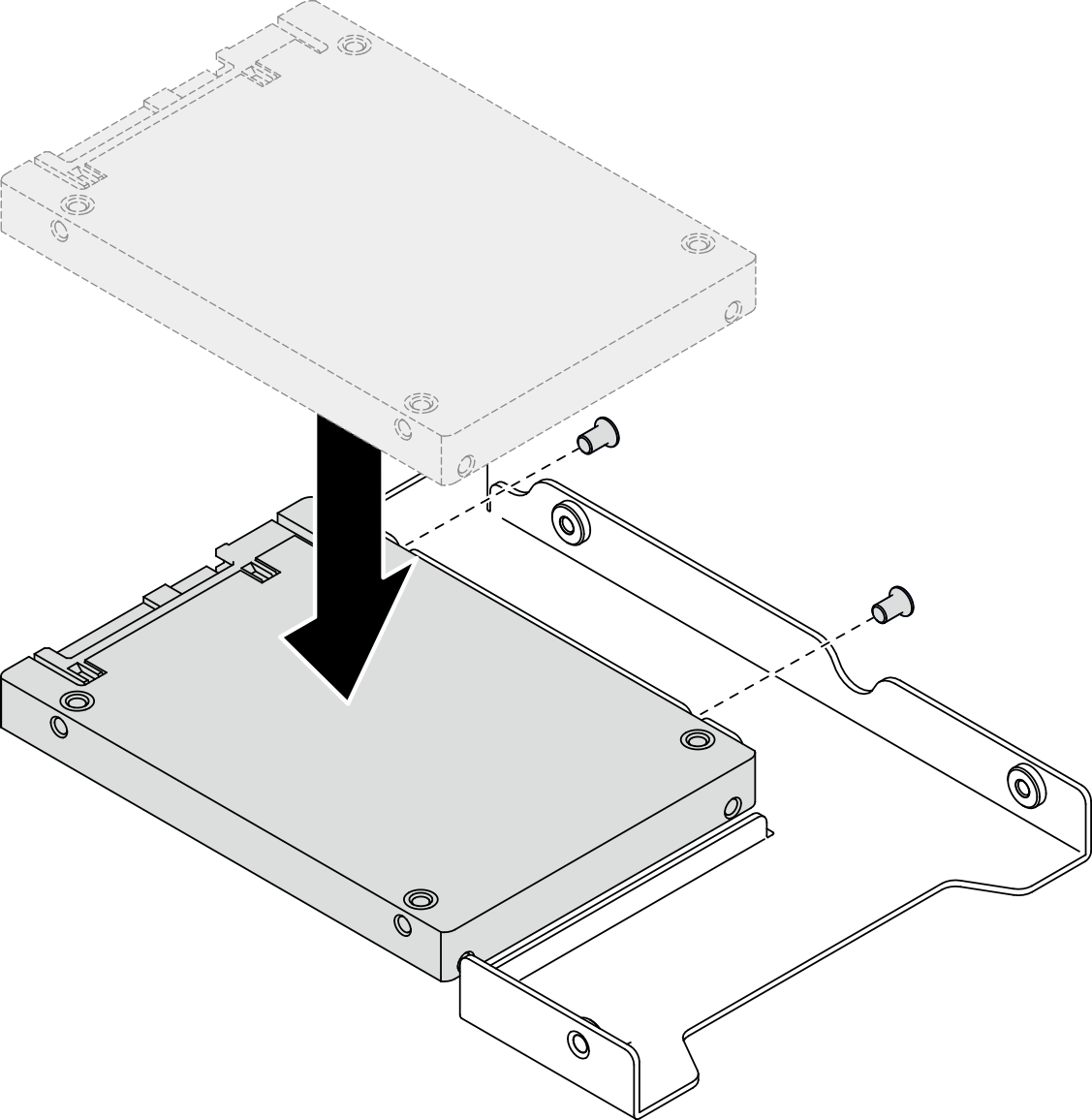 2.5-inch drive installation to drive adapter