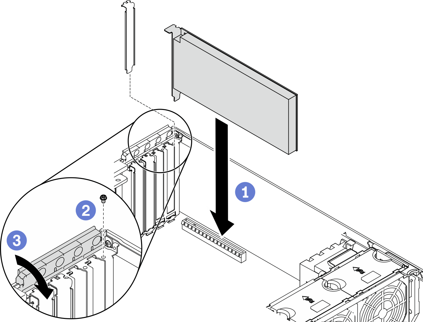 PCIe adapter installation