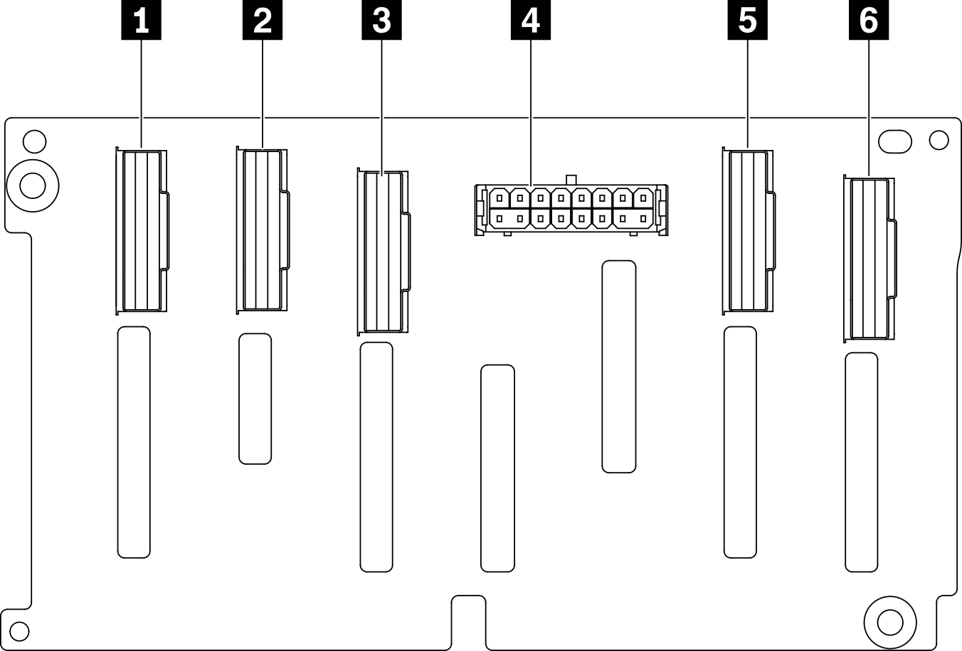 2.5-inch SAS/SATA/NVMe and NVMe 8-bay backplane connectors
