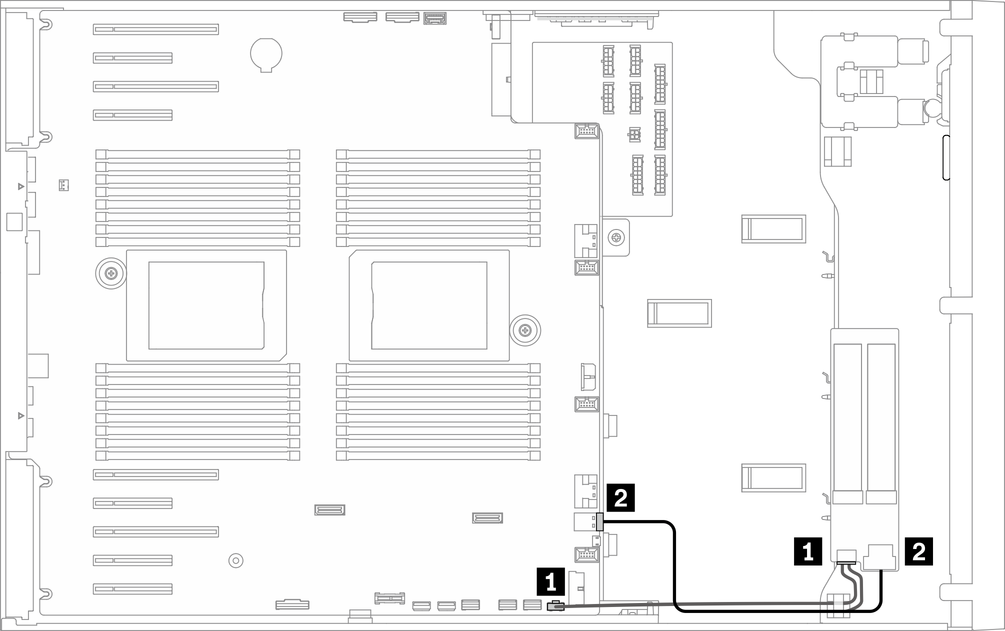 Cable routing for M.2 boot adapter