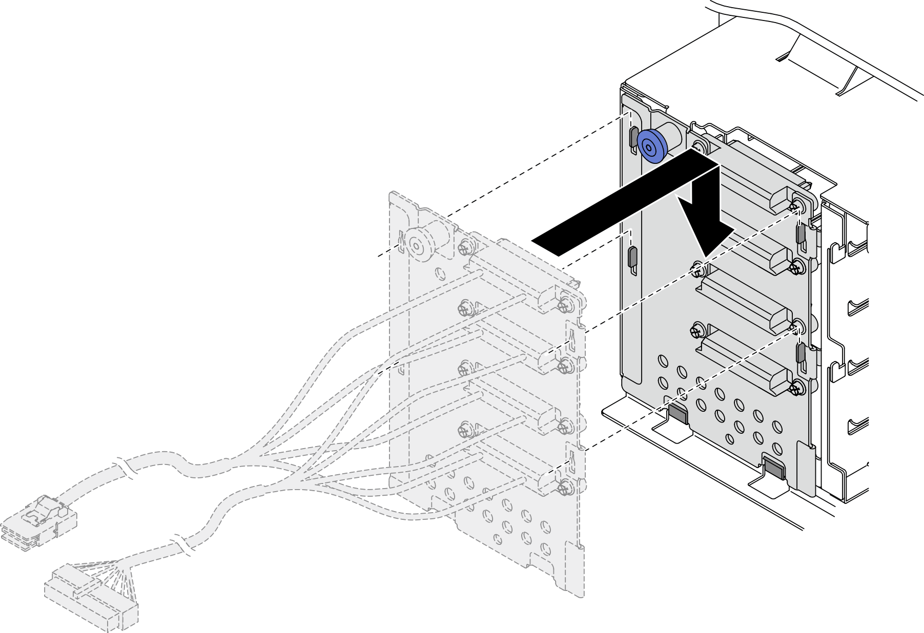 Installation of the 3.5-inch hot-swap drive backplate