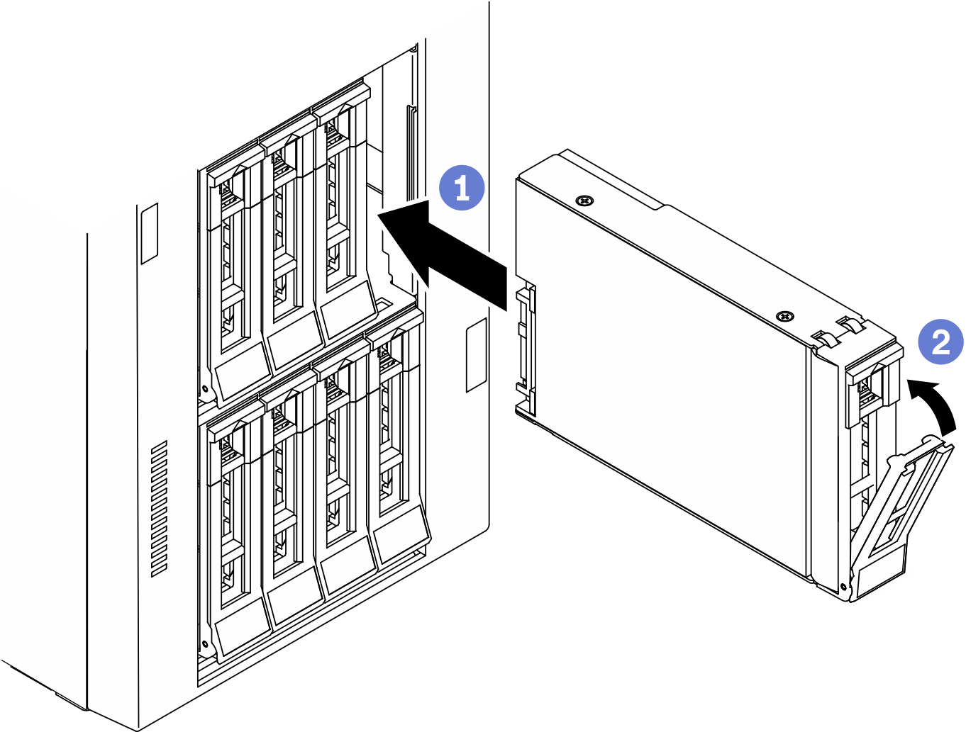 Hot-swap drive installation
