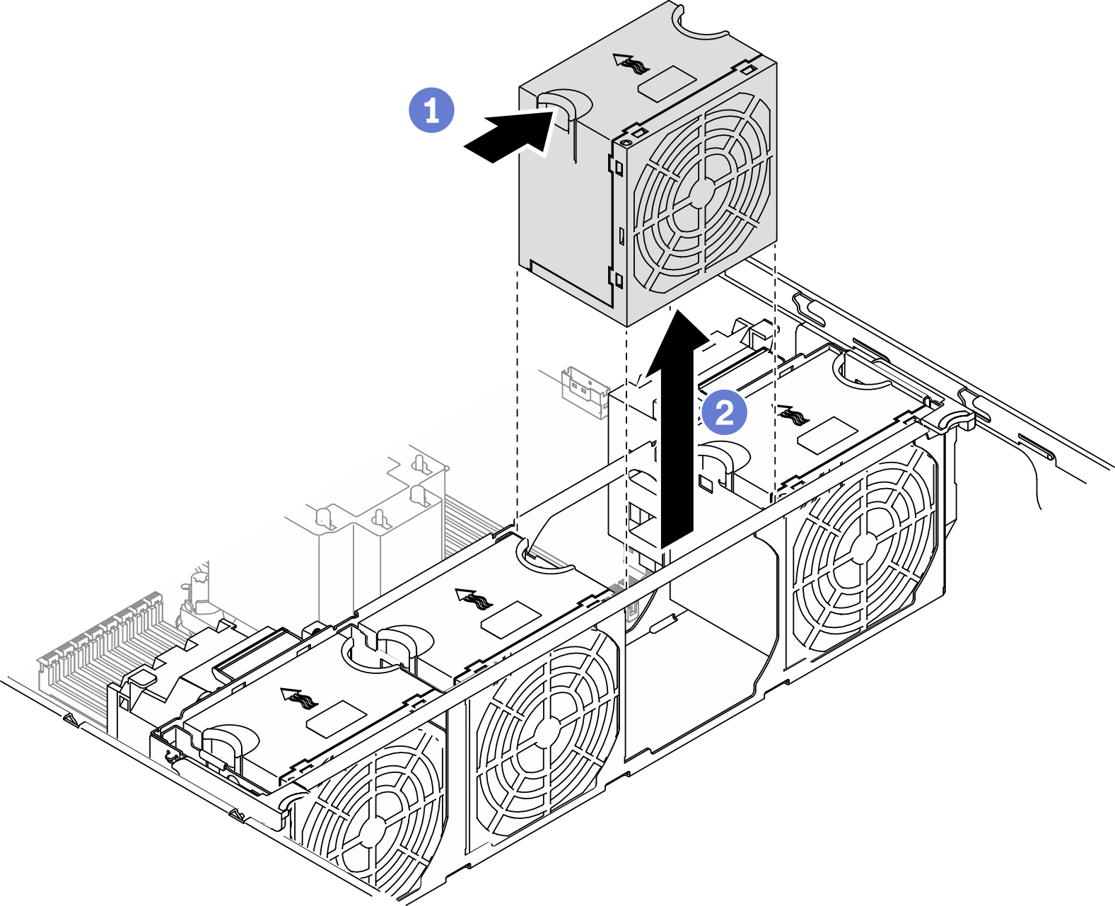 Hot-swap fan removal