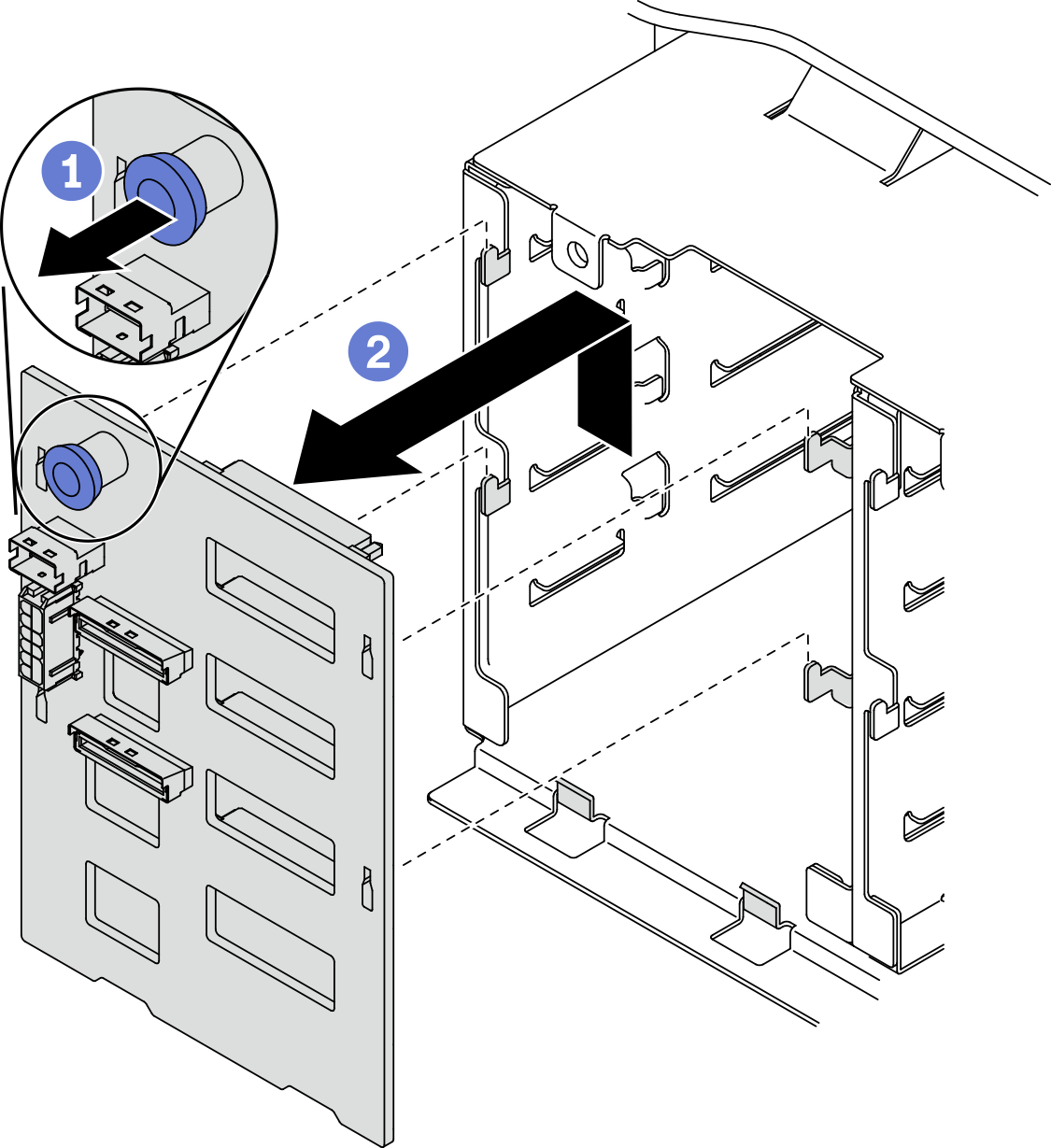 Removal of the 3.5-inch hot-swap drive backplane