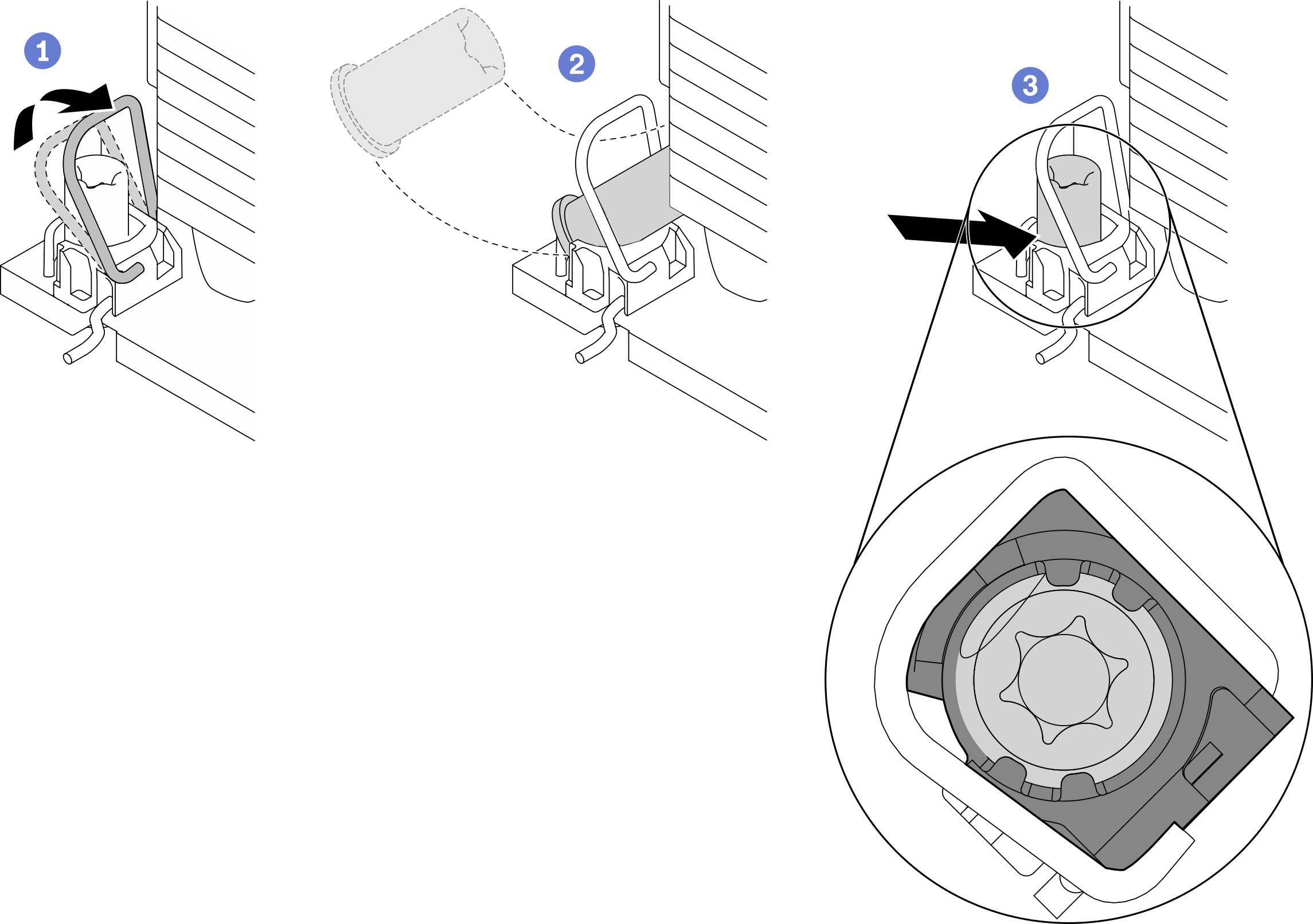 Installing a Torx T30 nut into the heat sink