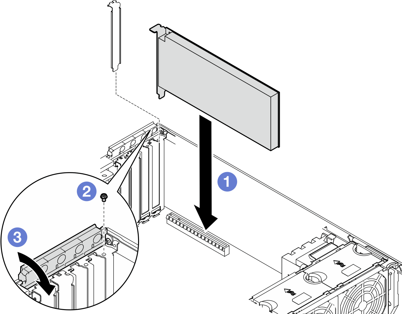 PCIe adapter installation