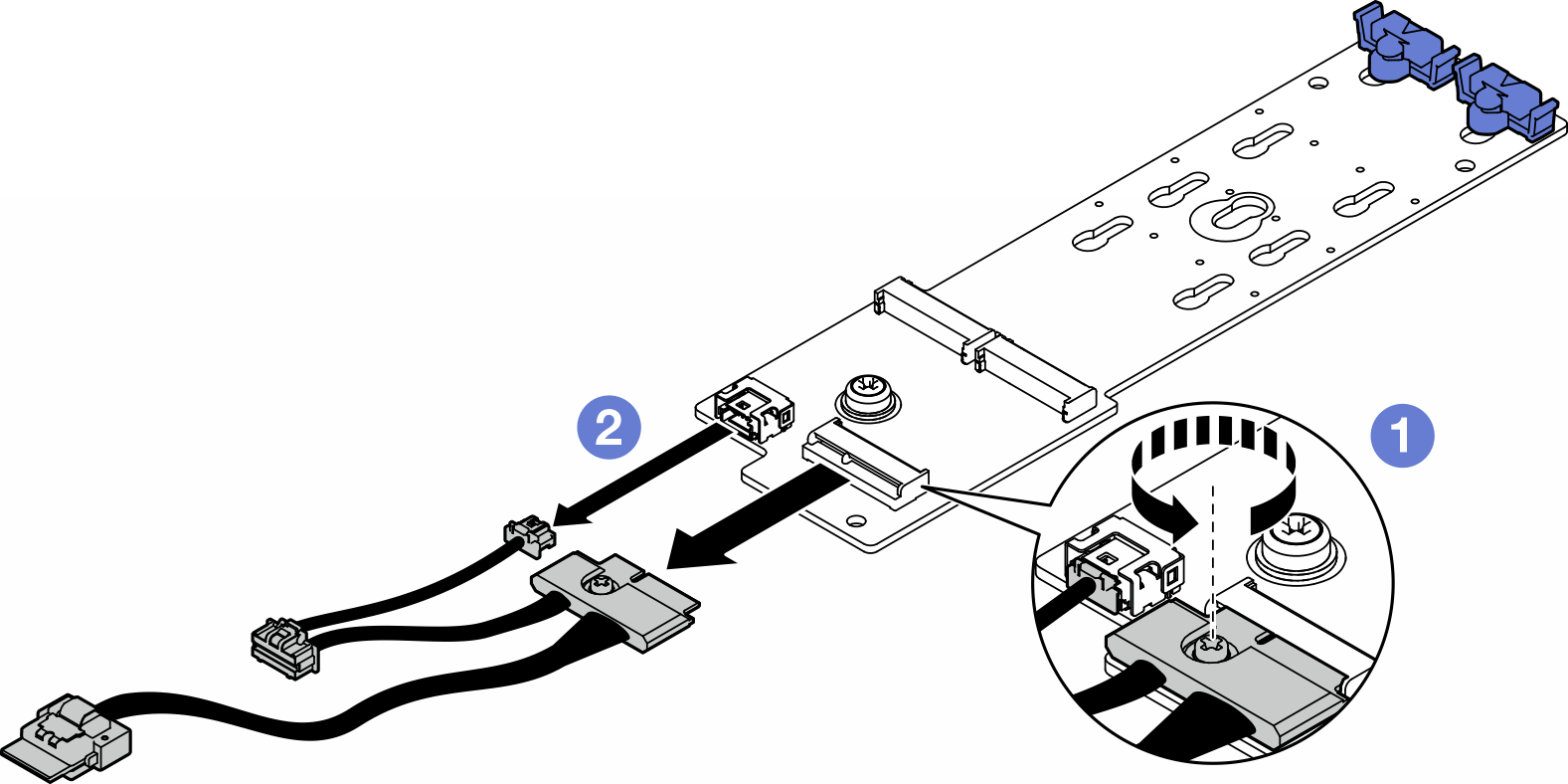 M.2 signal cable screw removal