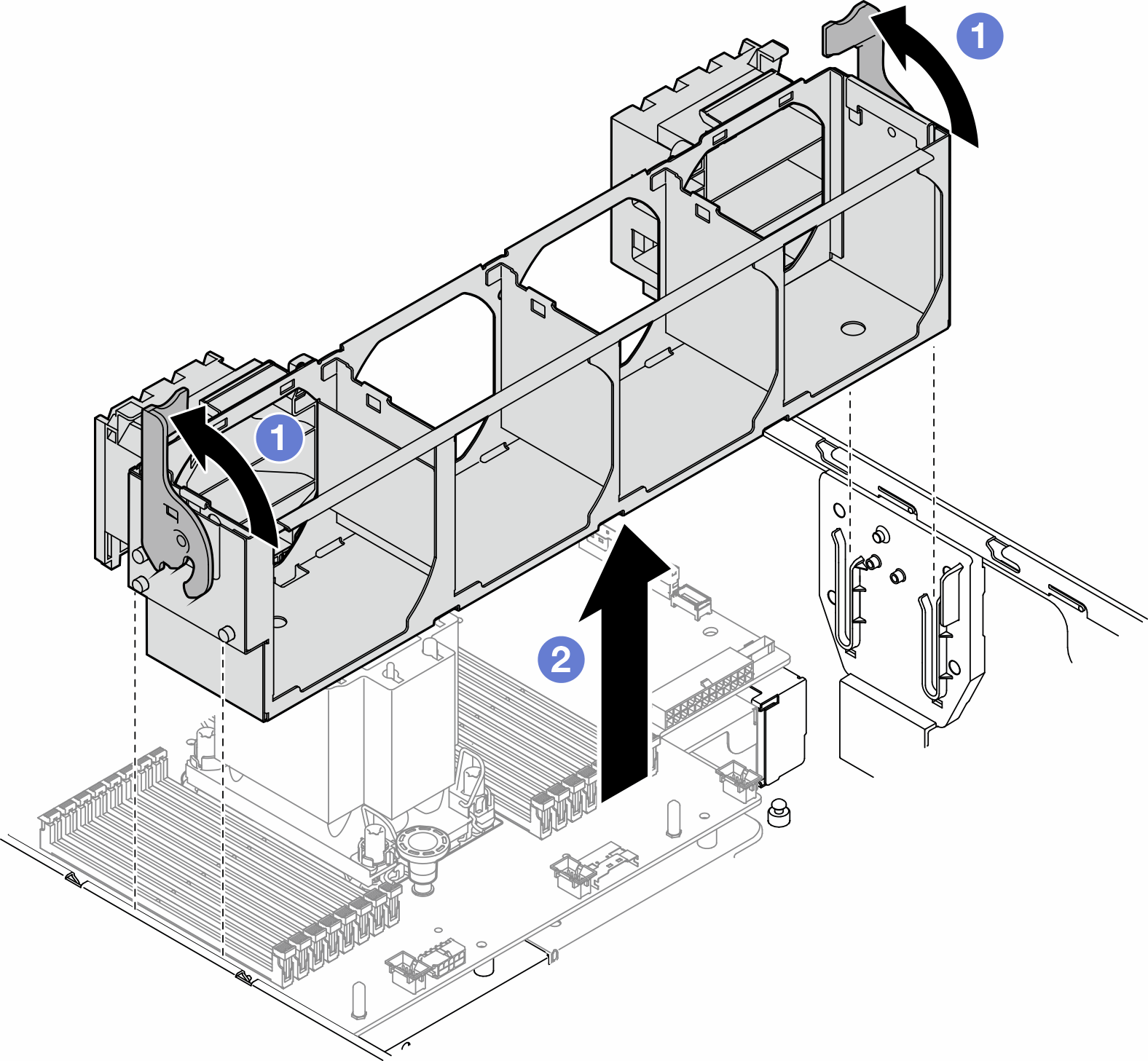 Fan cage assembly removal