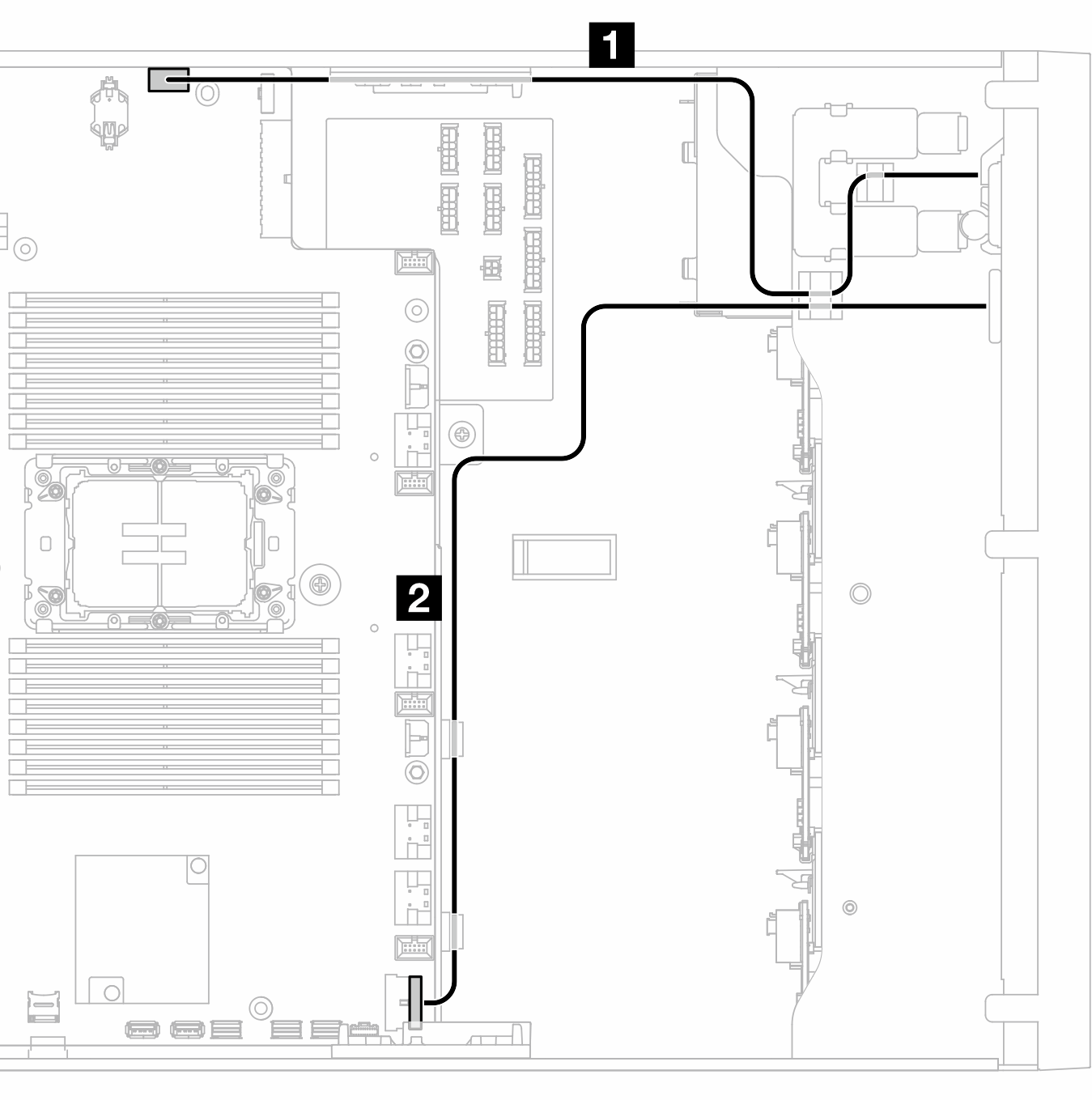 Cable routing for the front I/O module