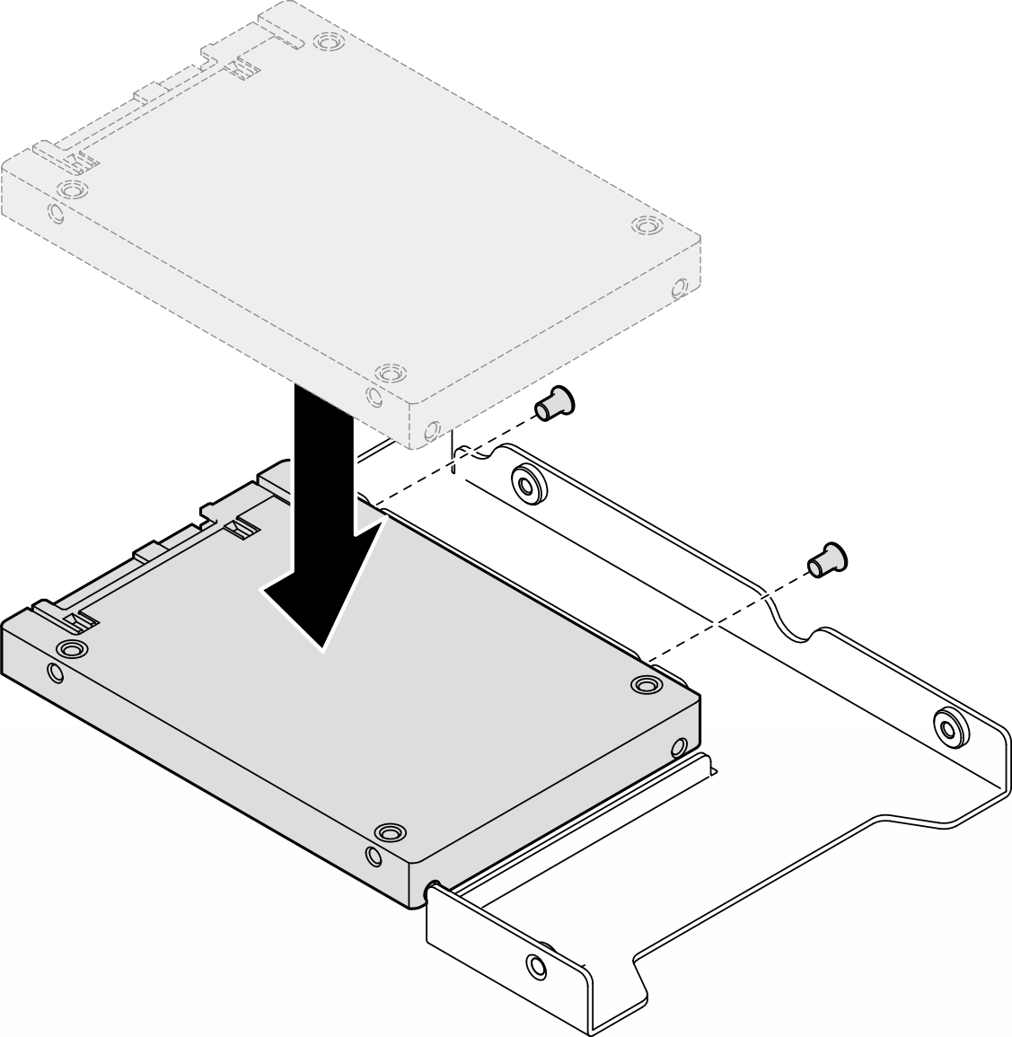 2.5-inch drive installation to drive adapter