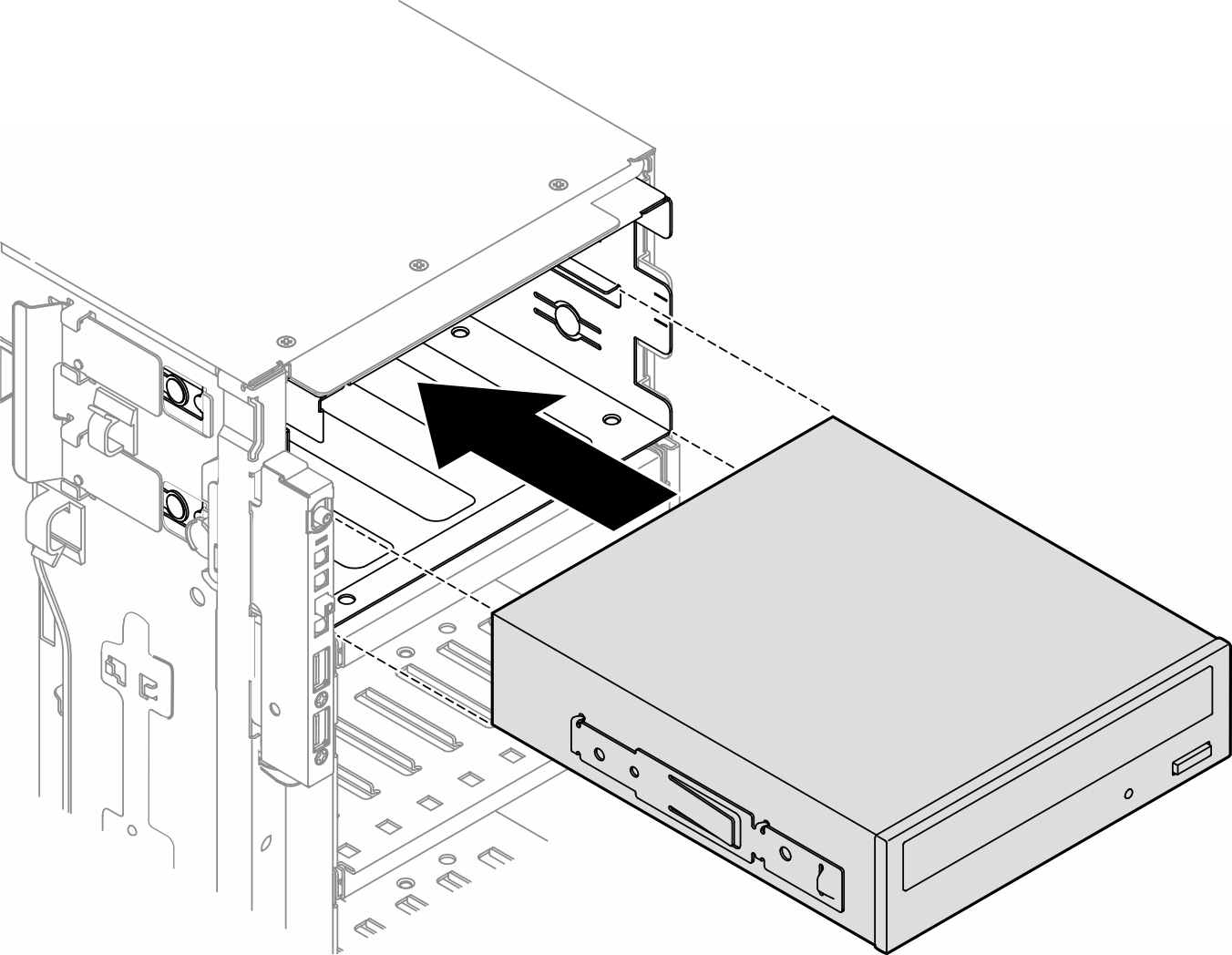 Optical drive installation