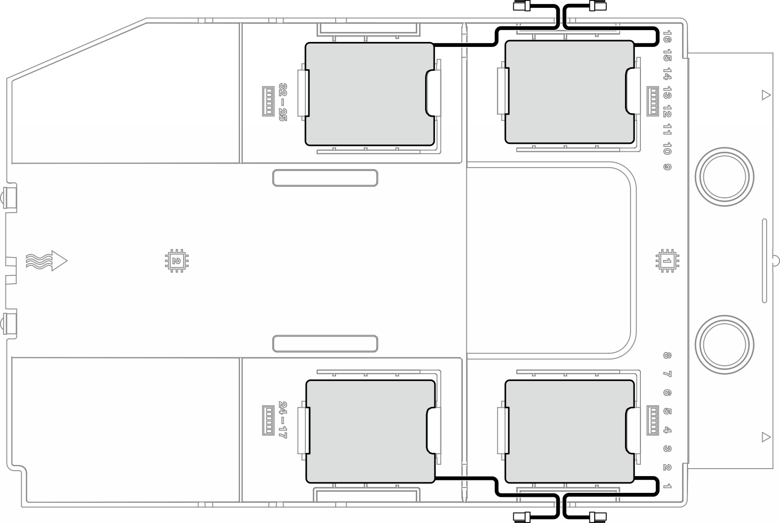 Flash power module cable routing