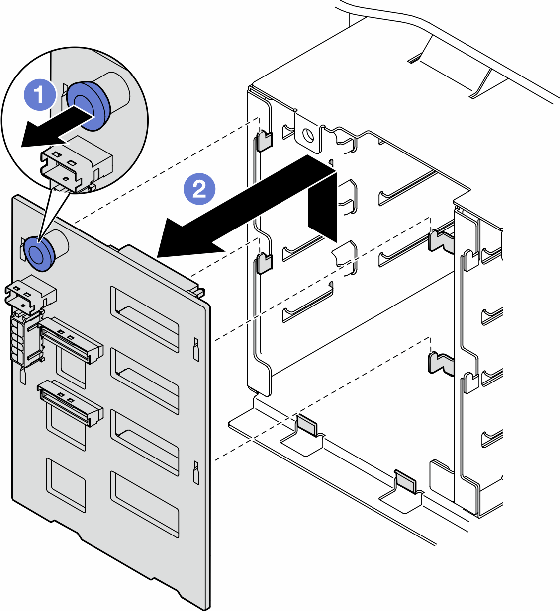 Removal of the 3.5-inch drive backplane