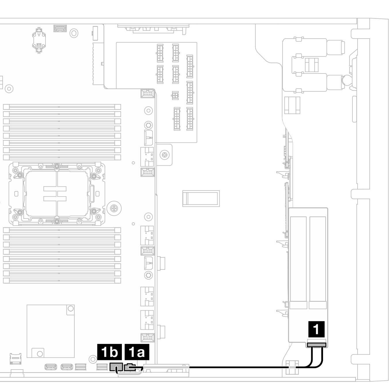 ThinkSystem M.2 RAID B540i-2i SATA/NVMe Enablement Kit cable routing