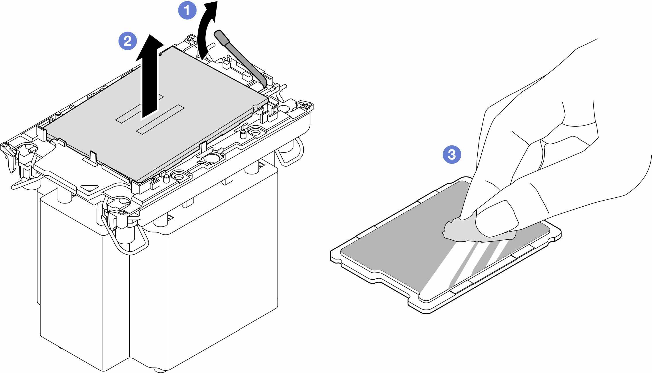 Separating a processor from the heat sink and carrier