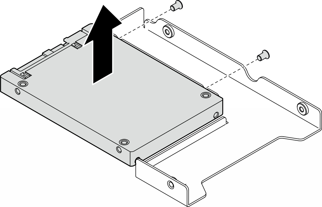 2.5-inch drive removal from the drive adapter