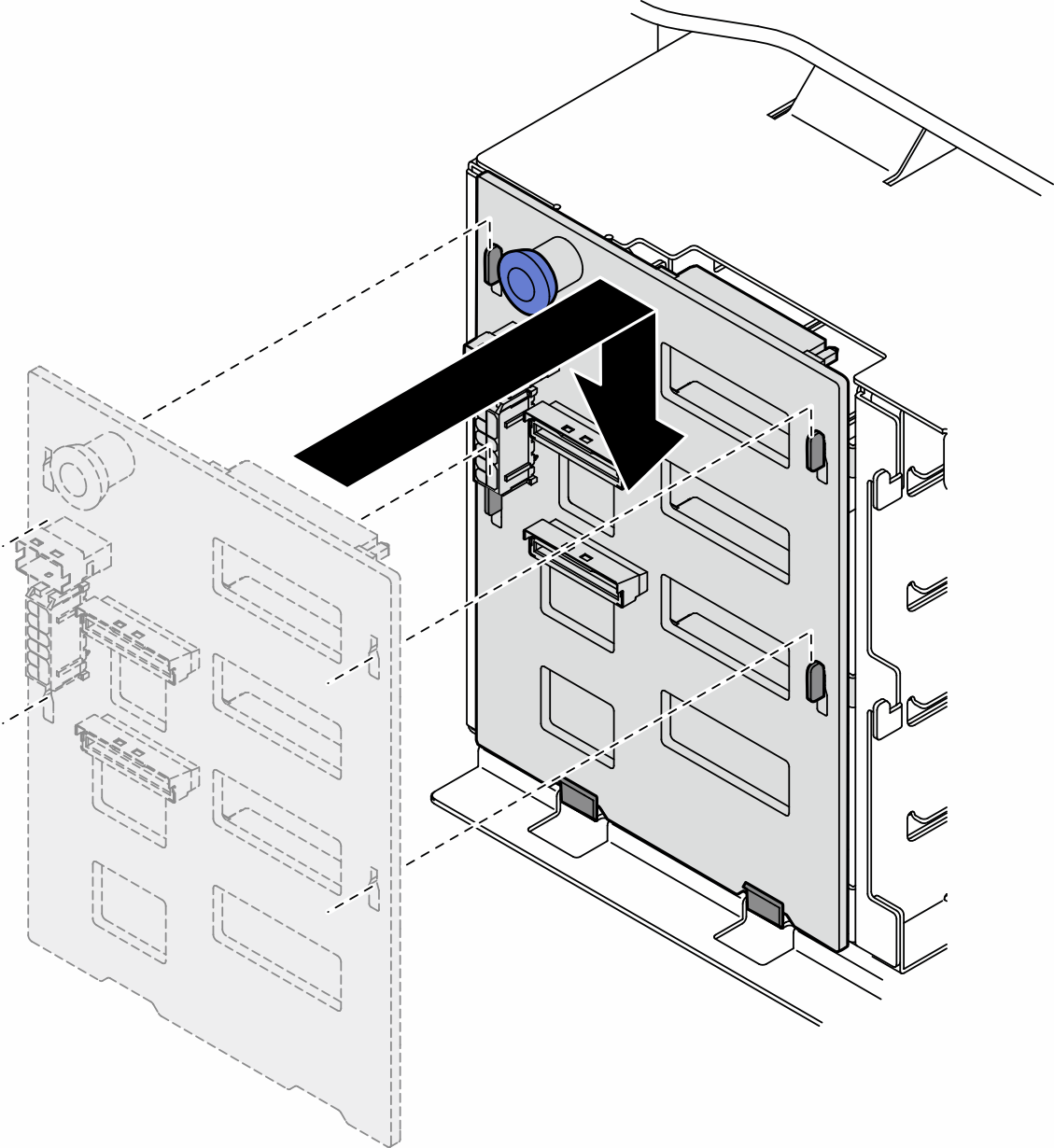 Installation of the 3.5-inch drive backplane