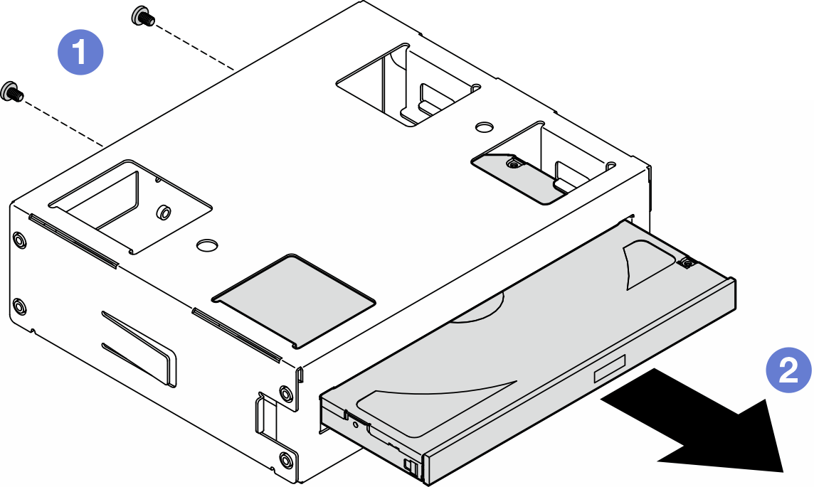 Removing slim optical drive from the drive bay adapter