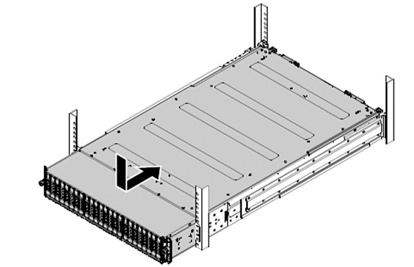 Image showing installation of the storage enclosure in the rack