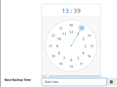 Screen capture showing the choice backup interval