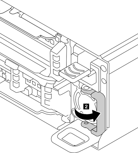 Image showing closing the bay handle after power supply installation