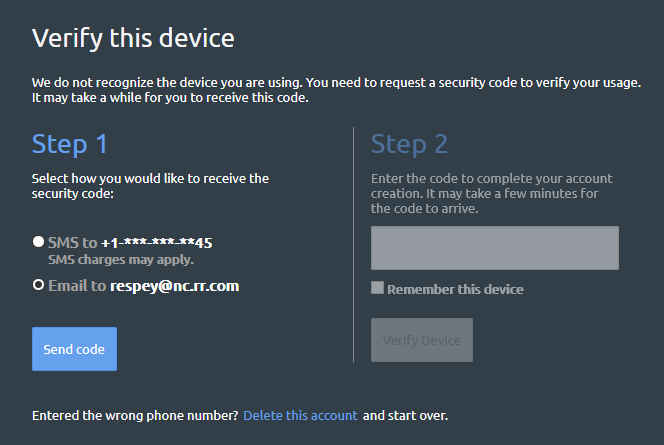 ThinkAgile CP Cloud Controller two-factor authentication screen