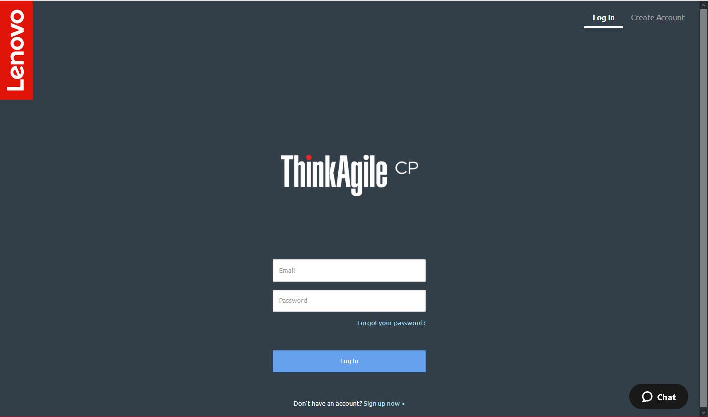 ThinkAgile CP Cloud Controller login screen
