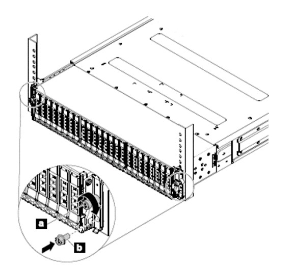 Image showing installation points for screws on the storage enclosure front