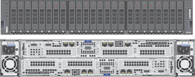 Image showing ThinkAgile CP Series Storage Block front and rear views