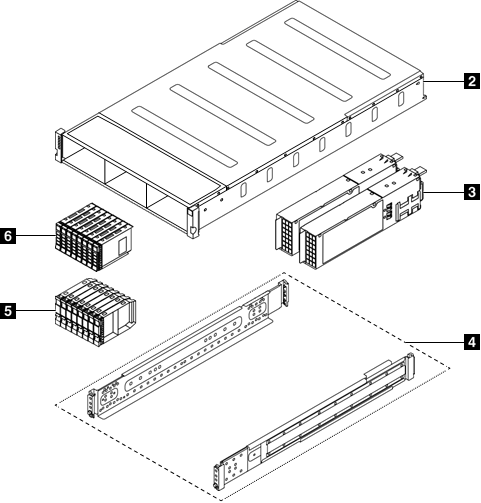 Illustration of storage block parts