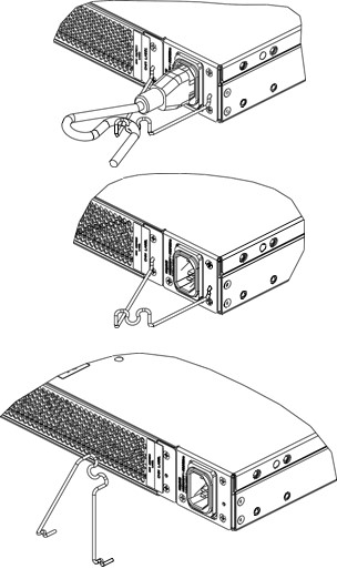 Image showing removal of the power cord retention clip from switch