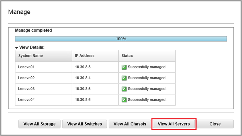 Screenshot of View All Servers control