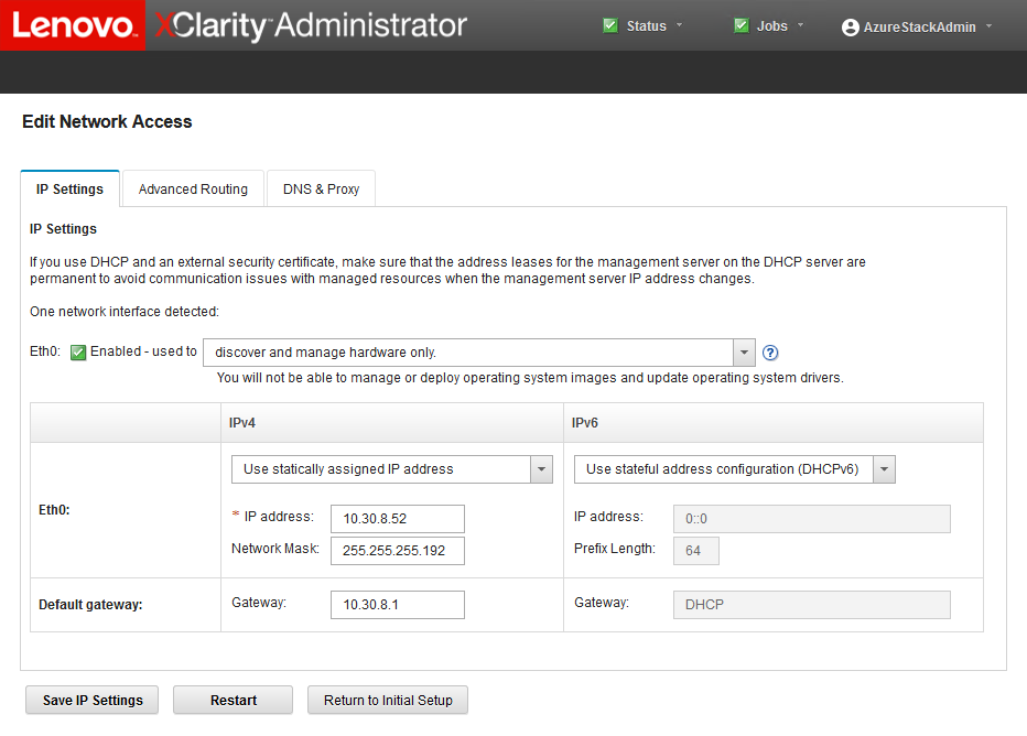Screenshot of Edit Network Access window