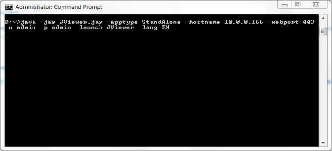 Launching JViewer standalone application from the Windows command prompt