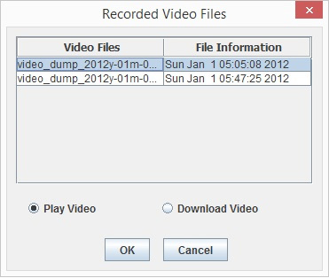 Recorded video files