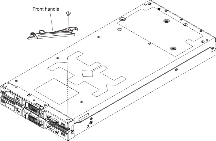 Graphic illustrating the removal of the front handle