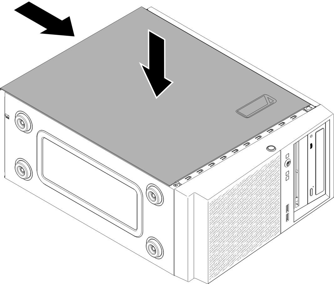Side cover installation for 4U server model with non-hot-swap power supplies