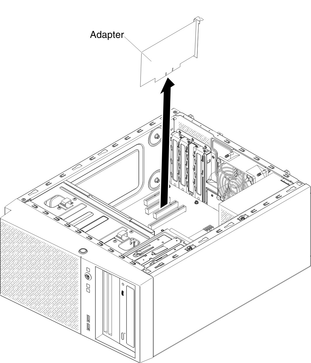 Adapter removal for 4U server model with non-hot-swap power supplies