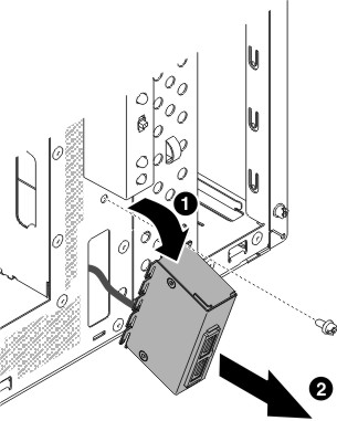 Front USB connector assembly removal for 4U server model with non-hot-swap power supplies