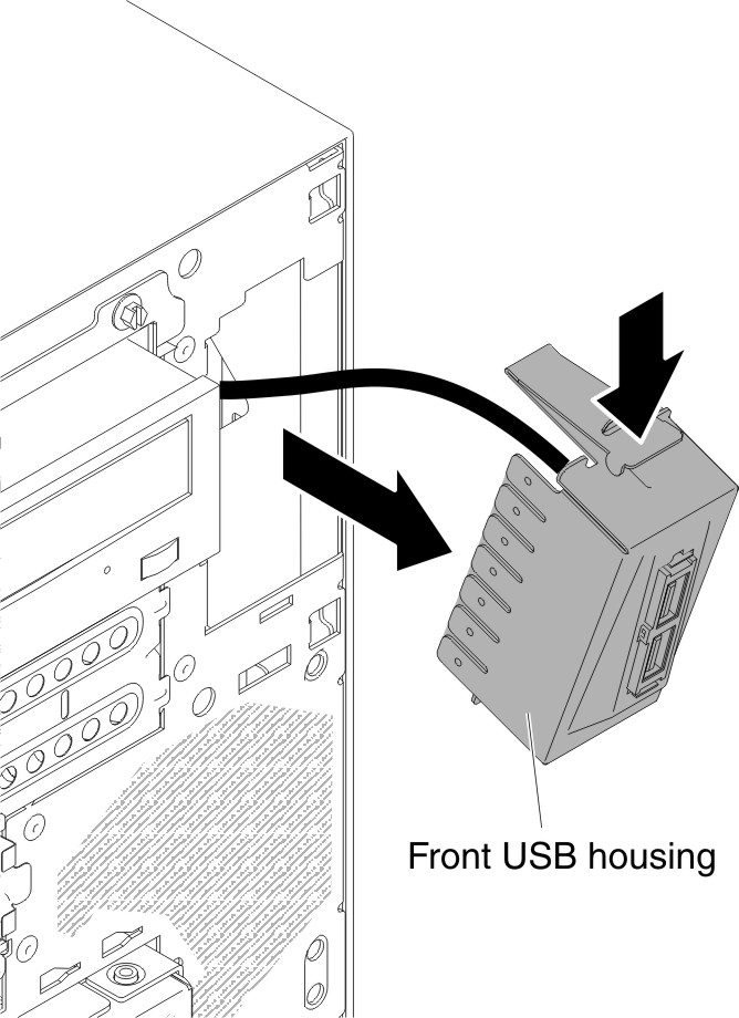 Front USB connector assembly removal for 5U server model with hot-swap power supplies (1)