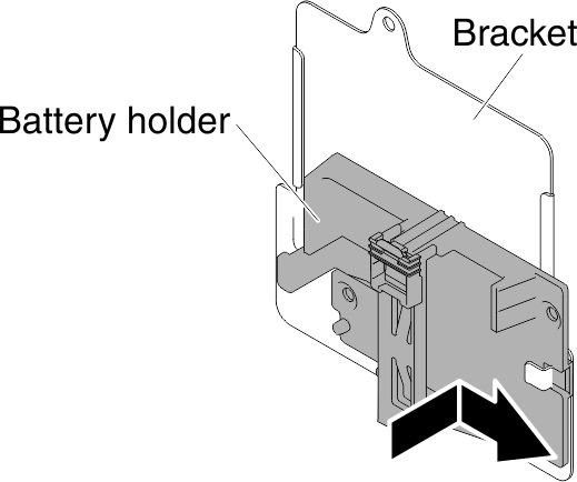 Installing battery holder into bracket for 5U server model with hot-swap power supplies