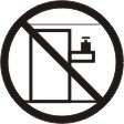 Illustration d'un avertissement sur le risque de placer un objet sur le haut de périphériques montés en armoire