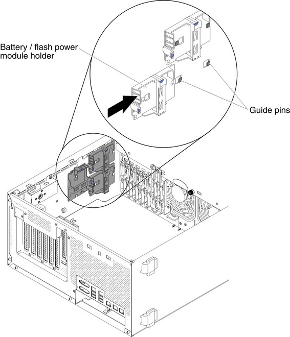 Battery or flash power module holder installation
