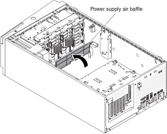 Rotate the air baffle up